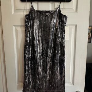 Almost Famous Shimmering Black Sequin Mini Dress
